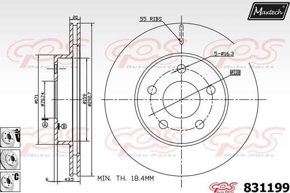 Maxtech 827032 - Гальмівний диск autocars.com.ua