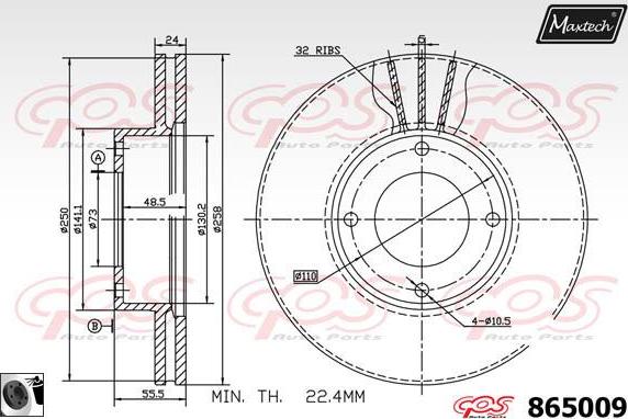 Maxtech 72968002 - Поршень, корпус скоби гальма autocars.com.ua