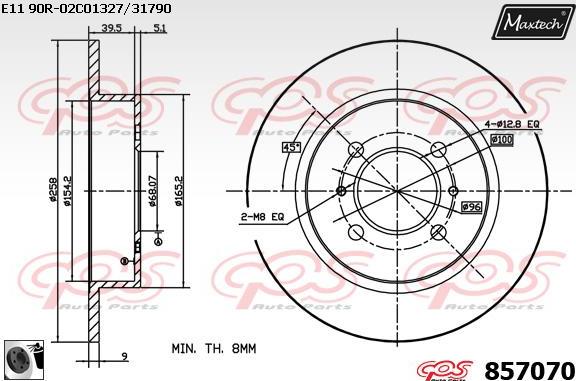 Maxtech 800101 - Болт, диск гальмівного механізму autocars.com.ua