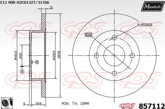 Maxtech 800109 - Болт, диск гальмівного механізму autocars.com.ua