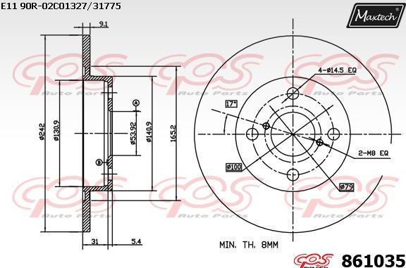 Maxtech 800112 - Болт, диск гальмівного механізму autocars.com.ua