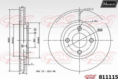 Maxtech 811115.0000 - Гальмівний диск autocars.com.ua