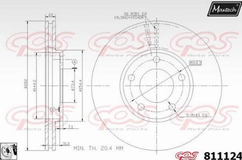 Maxtech 811124.0080 - Гальмівний диск autocars.com.ua