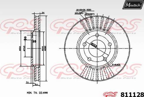 Maxtech 811128.0000 - Гальмівний диск autocars.com.ua