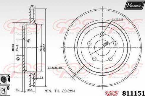 Maxtech 811151.6060 - Гальмівний диск autocars.com.ua