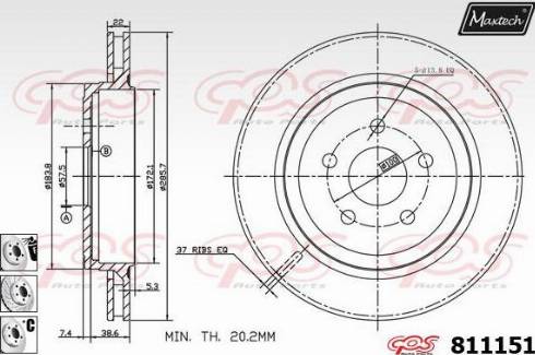 Maxtech 811151.6980 - Гальмівний диск autocars.com.ua