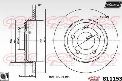 Maxtech 811153.0060 - Гальмівний диск autocars.com.ua