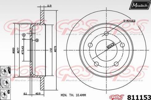 Maxtech 811153.6880 - Гальмівний диск autocars.com.ua