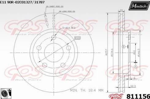 Maxtech 811156.0060 - Гальмівний диск autocars.com.ua