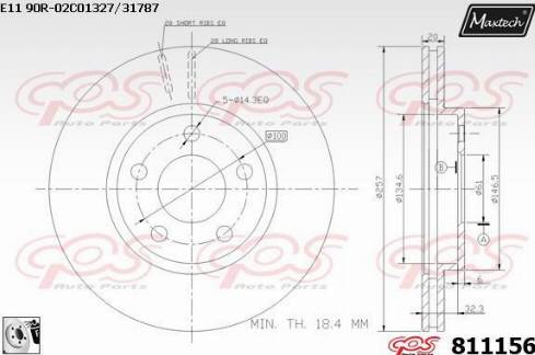 Maxtech 811156.0080 - Гальмівний диск autocars.com.ua