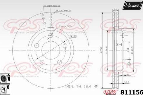 Maxtech 811156.6060 - Гальмівний диск autocars.com.ua