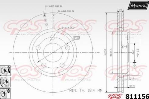 Maxtech 811156.6880 - Гальмівний диск autocars.com.ua