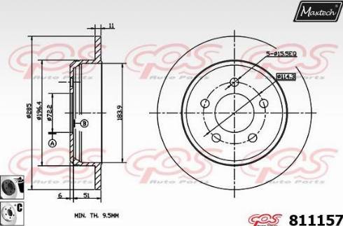 Maxtech 811157.6060 - Гальмівний диск autocars.com.ua