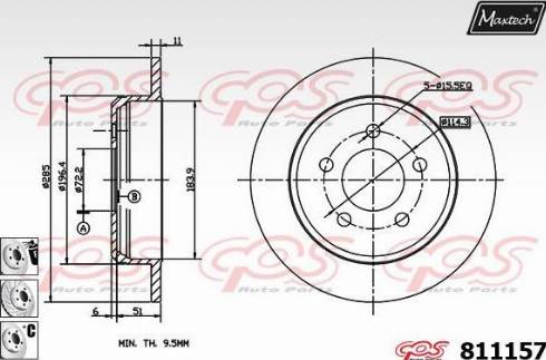 Maxtech 811157.6980 - Гальмівний диск autocars.com.ua