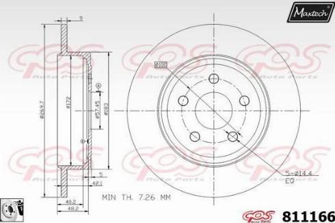 Maxtech 811166.0080 - Гальмівний диск autocars.com.ua