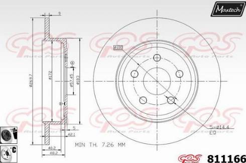 Maxtech 811166.6060 - Гальмівний диск autocars.com.ua