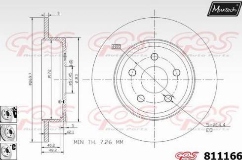 Maxtech 811166.6880 - Гальмівний диск autocars.com.ua