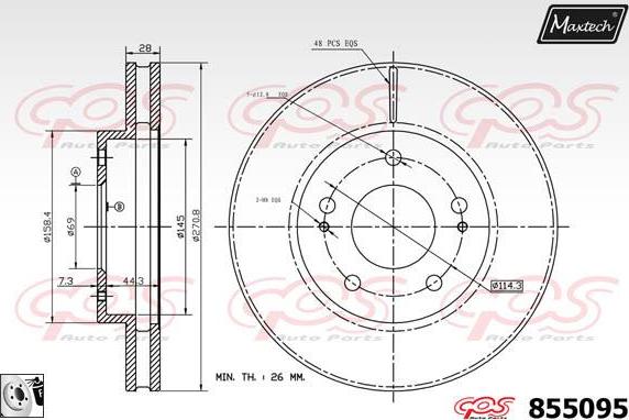 Maxtech 811166 - Гальмівний диск autocars.com.ua