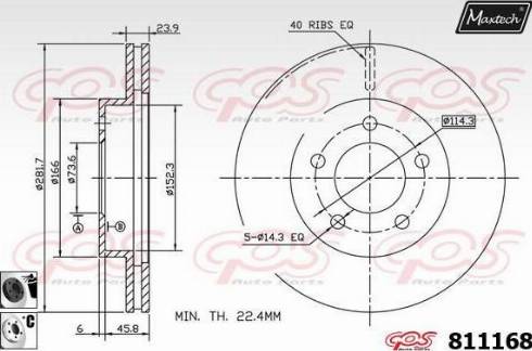 Maxtech 811168.6060 - Гальмівний диск autocars.com.ua