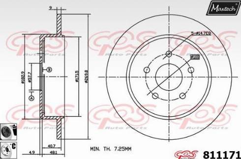 Maxtech 811171.6060 - Гальмівний диск autocars.com.ua