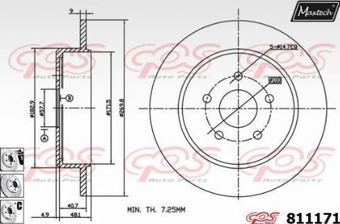 Maxtech 811171.6880 - Гальмівний диск autocars.com.ua