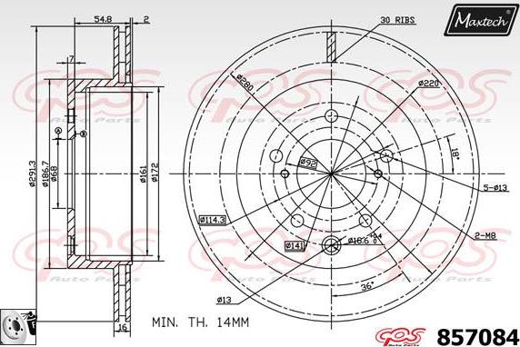 Maxtech 811176 - Гальмівний диск autocars.com.ua