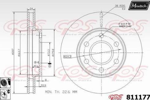 Maxtech 811177.6060 - Гальмівний диск autocars.com.ua