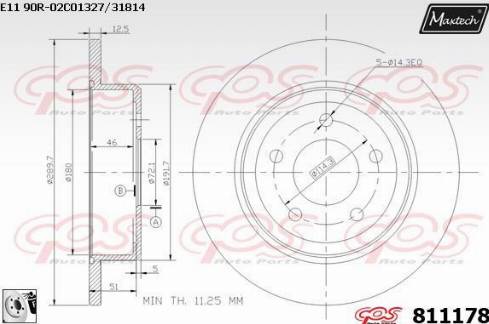 Maxtech 811178.0080 - Гальмівний диск autocars.com.ua