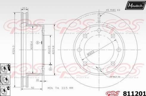 Maxtech 811201.6980 - Гальмівний диск autocars.com.ua