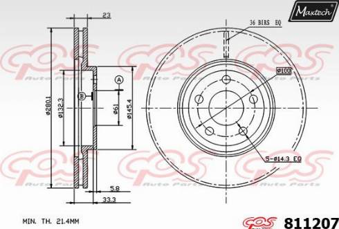 Maxtech 811207.0000 - Тормозной диск autodnr.net