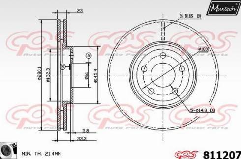 Maxtech 811207.0060 - Тормозной диск autodnr.net