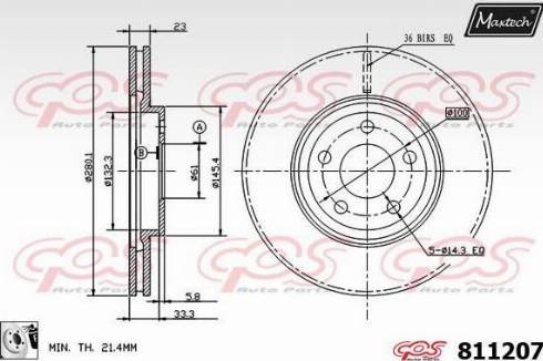 Maxtech 811207.0080 - Тормозной диск autodnr.net