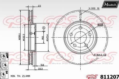 Maxtech 811207.6880 - Тормозной диск autodnr.net