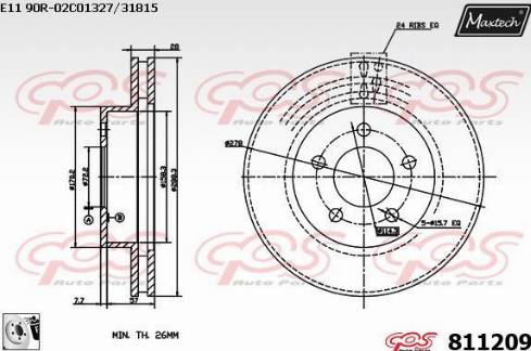 Maxtech 811209.0080 - Гальмівний диск autocars.com.ua