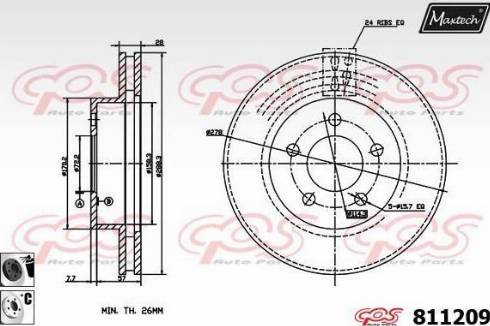 Maxtech 811209.6060 - Гальмівний диск autocars.com.ua