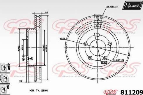 Maxtech 811209.6880 - Гальмівний диск autocars.com.ua