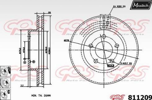 Maxtech 811209.6980 - Гальмівний диск autocars.com.ua