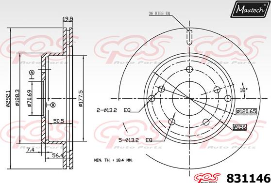 Maxtech 811210 - Гальмівний диск autocars.com.ua