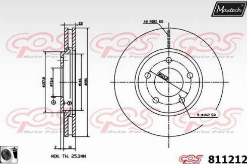 Maxtech 811212.0060 - Гальмівний диск autocars.com.ua