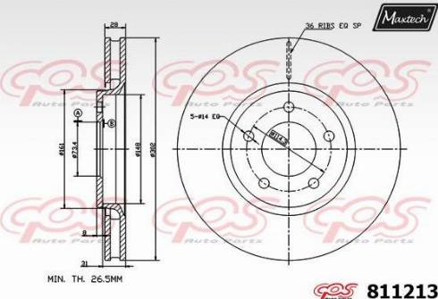 Maxtech 811213.0000 - Гальмівний диск autocars.com.ua