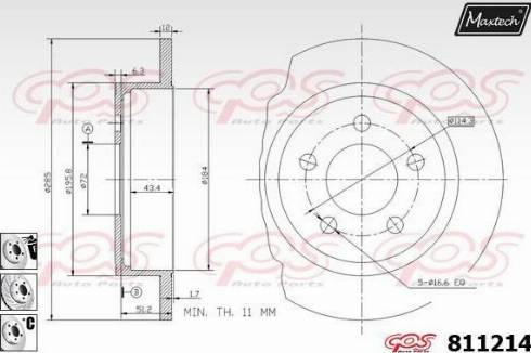 Maxtech 811214.6880 - Гальмівний диск autocars.com.ua