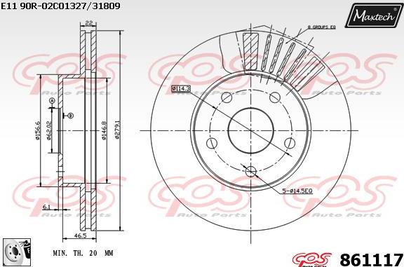 Maxtech 811219 - Гальмівний диск autocars.com.ua