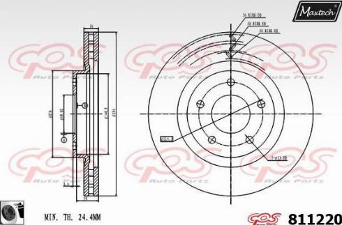 Maxtech 811220.0060 - Гальмівний диск autocars.com.ua