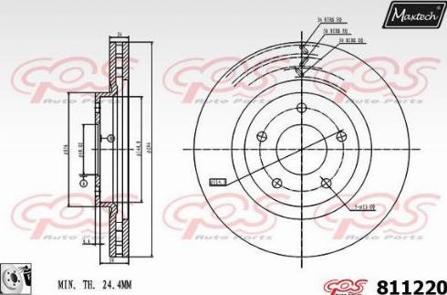 Maxtech 811220.0080 - Гальмівний диск autocars.com.ua