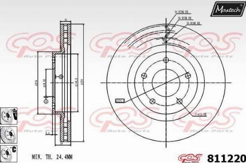 Maxtech 811220.6880 - Гальмівний диск autocars.com.ua