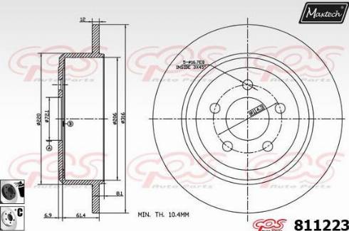 Maxtech 811223.6060 - Гальмівний диск autocars.com.ua