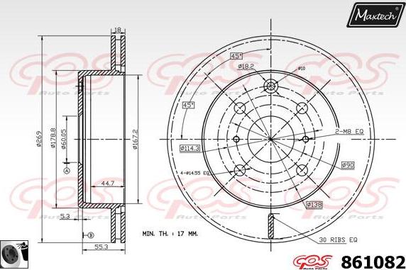 Maxtech 811223 - Гальмівний диск autocars.com.ua