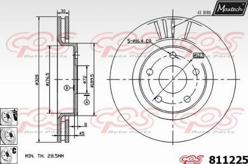 Maxtech 811225.6980 - Гальмівний диск autocars.com.ua