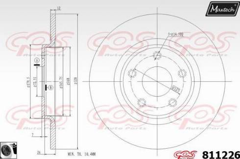 Maxtech 811226.0060 - Гальмівний диск autocars.com.ua