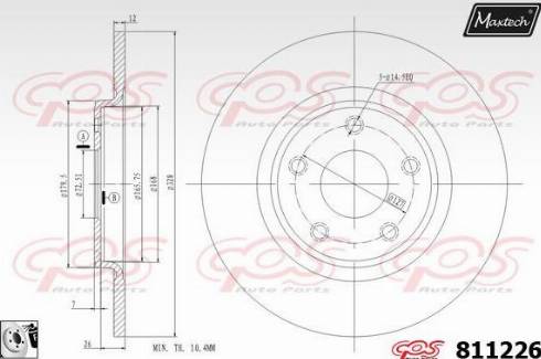 Maxtech 811226.0080 - Гальмівний диск autocars.com.ua